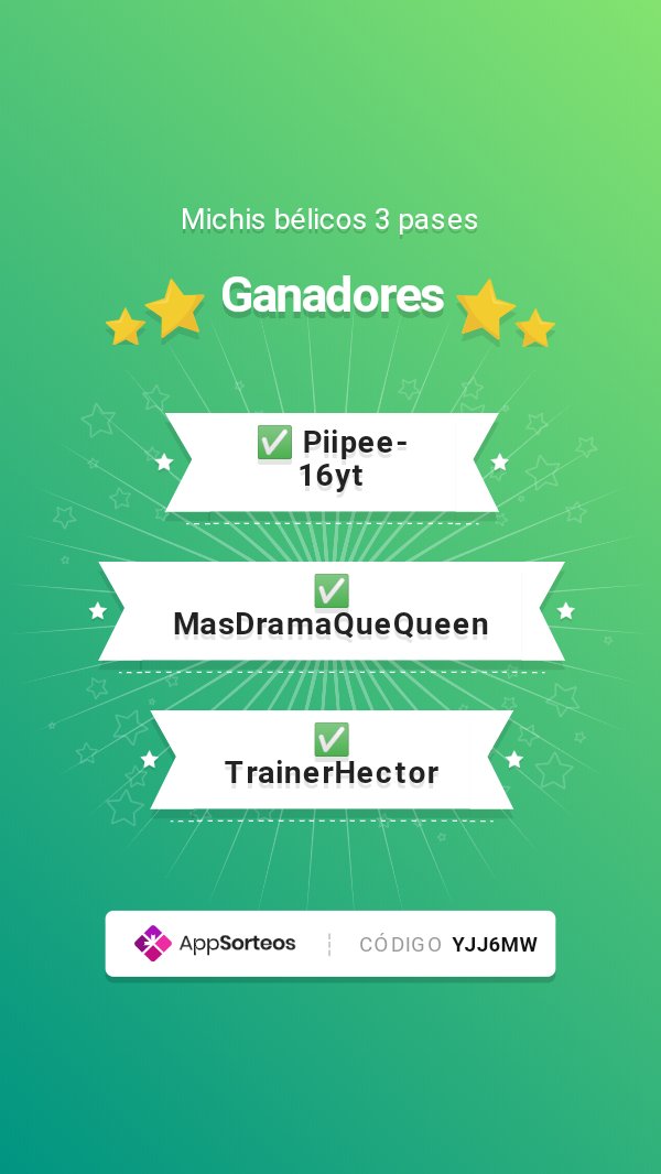 #Clashroyale | #Sorteo

🥳Ganadores Sorteito Navideño 
🎁💖 3 pass royale 
🔸 <a href="/PiiPee16Yt/">Pipee23</a> 
🔸 <a href="/NgAndresb/">🌈⚡Drąmą Qüęęn⚡🌈</a> 
🔸 <a href="/Nicolas2712CR/">✨KOI-Hector✨</a> 

#GoMichis