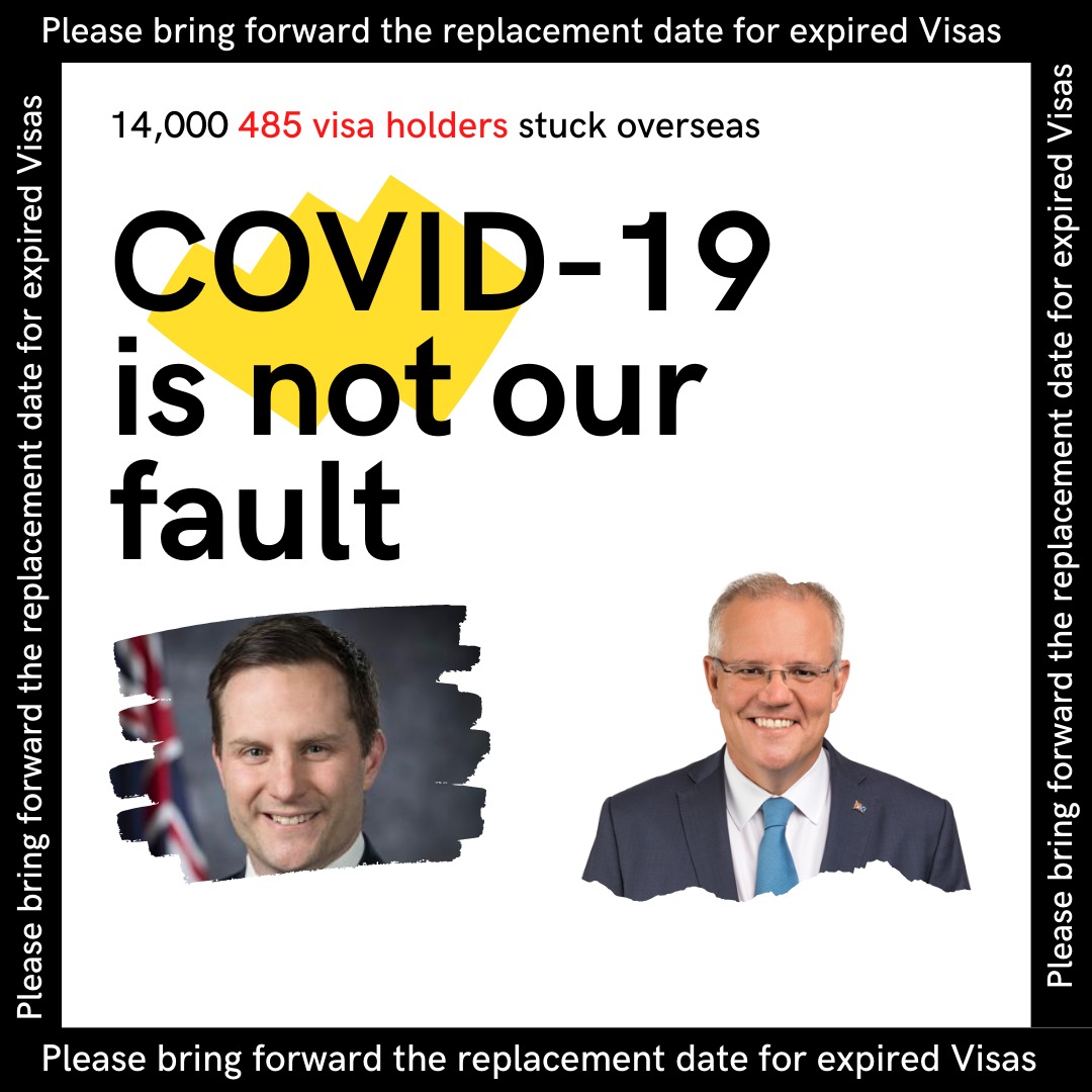 Samanth67137536's tweet photo. Expired 485 Visa holders are told to wait until July 2022, while many temporary residents were excited for re-entry into Australia from 1st Dec #auspol @AlexHawkeMP @StaynerThomas @tomwconnell @7NewsAustralia @9NewsAUS https://t.co/INifu7FdXt