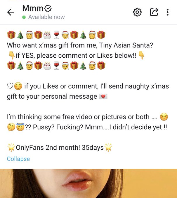 For this x&rsquo;mas I&rsquo;m thinking some free video or pictures or both &hellip;. ☺️🤔😇?? Pussy? Fucking? Mmm&hellip;.I didn&rsquo;t<a href="/tag/onlyfans"class="tags"><span>#onlyfans</span></a>
