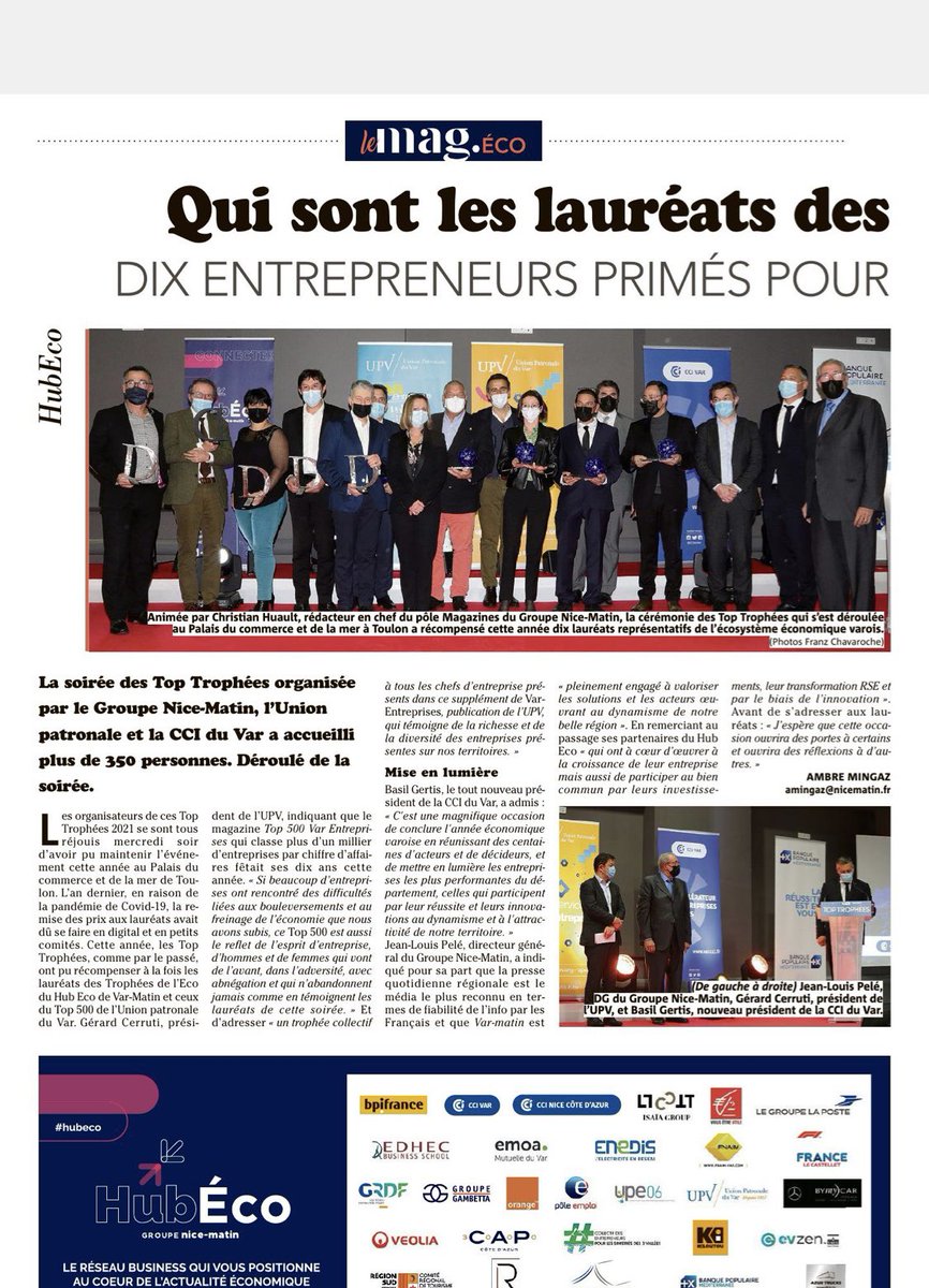 Balazuc2's tweet photo. #TopTrophées 👏
Retour avec #varmatin sur une magnifique soirée de récompense des entrepreneurs varois.🏆👍
#upv #gerardcerruti 
#varentreprises
#hubdeleco var matin
#cciv #basilgertis https://t.co/JzD1XKNeLE