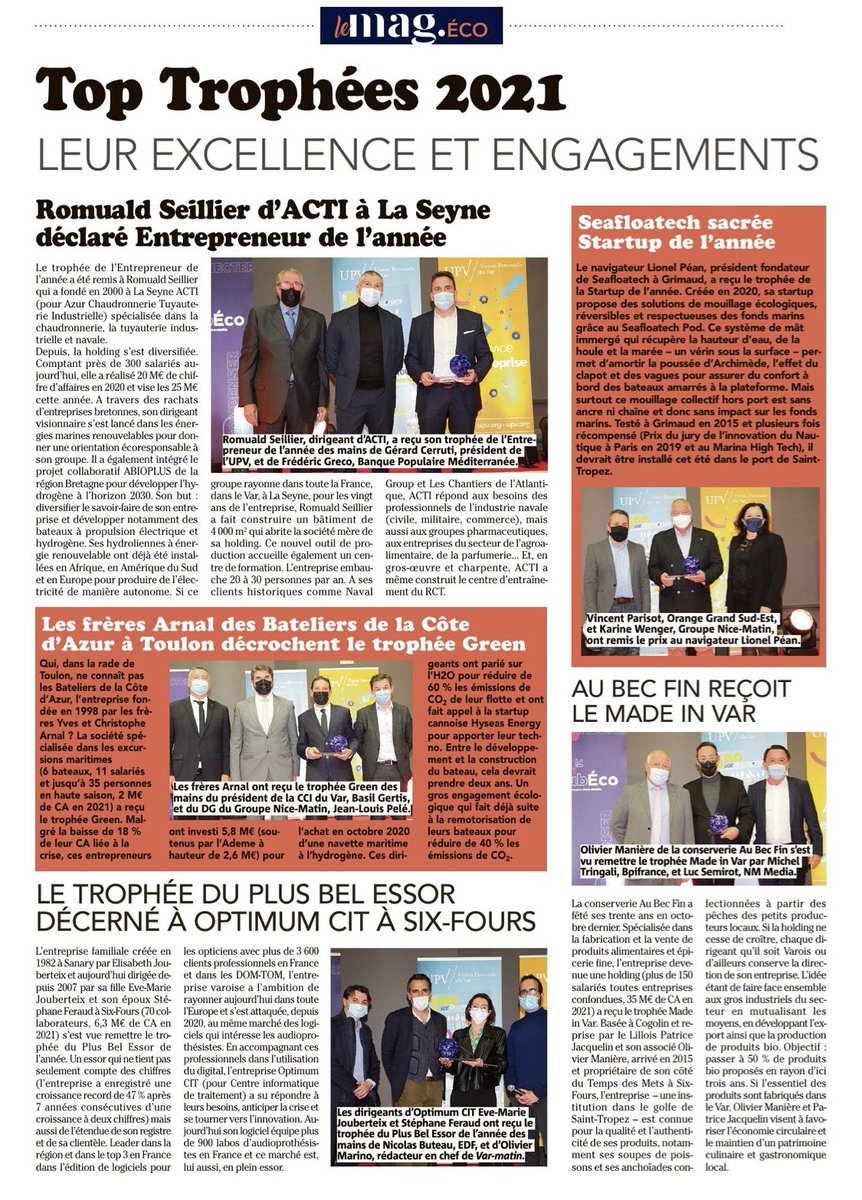 Balazuc2's tweet photo. #TopTrophées 👏
Retour avec #varmatin sur une magnifique soirée de récompense des entrepreneurs varois.🏆👍
#upv #gerardcerruti 
#varentreprises
#hubdeleco var matin
#cciv #basilgertis https://t.co/JzD1XKNeLE
