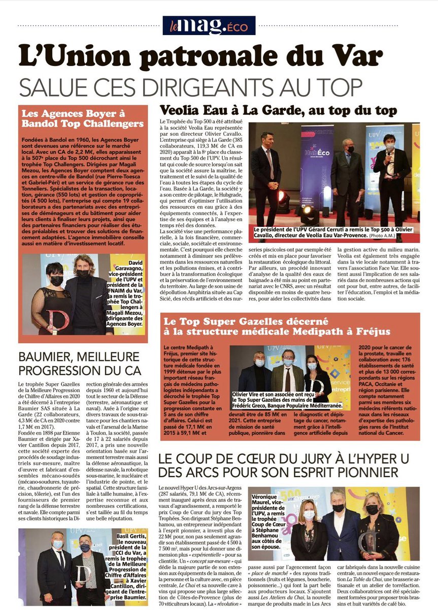 Balazuc2's tweet photo. #TopTrophées 👏
Retour avec #varmatin sur une magnifique soirée de récompense des entrepreneurs varois.🏆👍
#upv #gerardcerruti 
#varentreprises
#hubdeleco var matin
#cciv #basilgertis https://t.co/JzD1XKNeLE