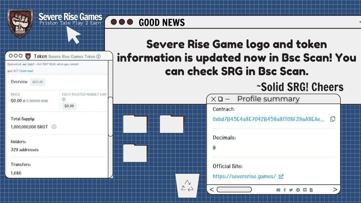 SevereRiseGames's tweet photo. 📢GOOD NEWS📢
Severe Rise Game logo and token information is updated now in Bsc Scan!
You can check SRG in Bsc Scan.
Solid SRG! Cheers🥂
#NFTale
#SRGT
#SoonToLaunch
#SevereRiseGames https://t.co/7ozwiC1i1g