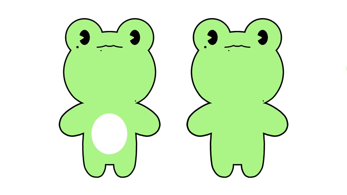 froggy8ight's tweet photo. ✅ #개구릿 도안 수정 투표 1
배에 흰색 무늬 유무 
(디테일이 추가되면 단가가 높아진다는 점 고려해주세요!) https://t.co/bMRV9y9CMR