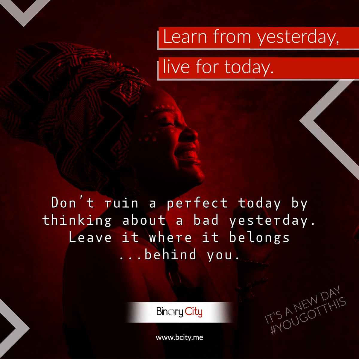 binary_city's tweet photo. This week, let's leave the past in the past, learn from it and do better. Live for what today has to offer, not what yesterday has taken away.

#yougotthis #bccares #GrowPeople #mindset #binarycity 

https://t.co/wuqUlyCkPX https://t.co/ofFUuDEgpn