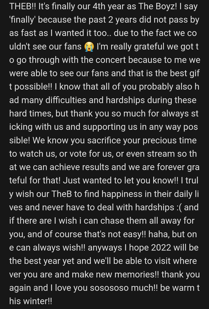 theboyzfolder's tweet photo. [📸FC] 061221 #JACOB posted this photo on fancafe !

caption - ' 4 years ❤ i love you ❤ thank you ❤ cuties ❤ '

#theboyz #더보이즈 https://t.co/8CRImbWftW