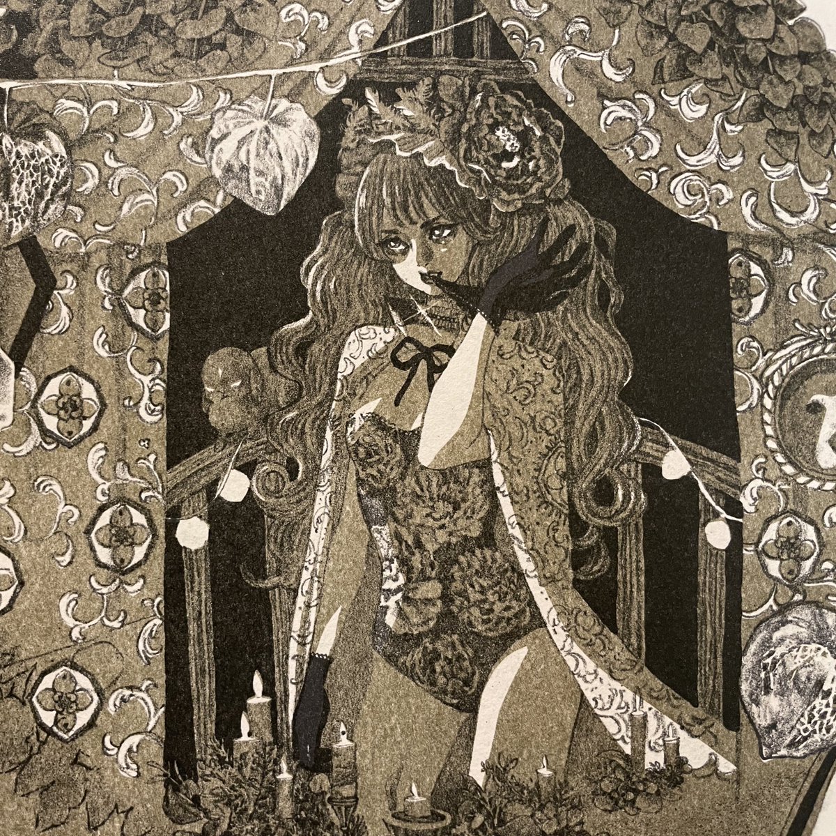 蜂の子と牡丹ちゃん
#版画 