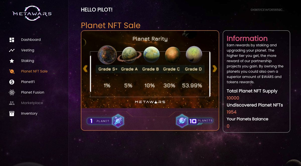 MetaWarsNFT's tweet photo. The #metaverse is small compared to the coming $WARS 🦾

🪐 Only 2000 planets are left for the taking in #MetaWars

Get yours now before it's too late 👀
🔗https://t.co/JJIjjjwhcf https://t.co/Ba8SvJTAze