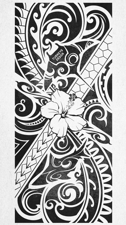 hawaiian flower tribal tattoo designs