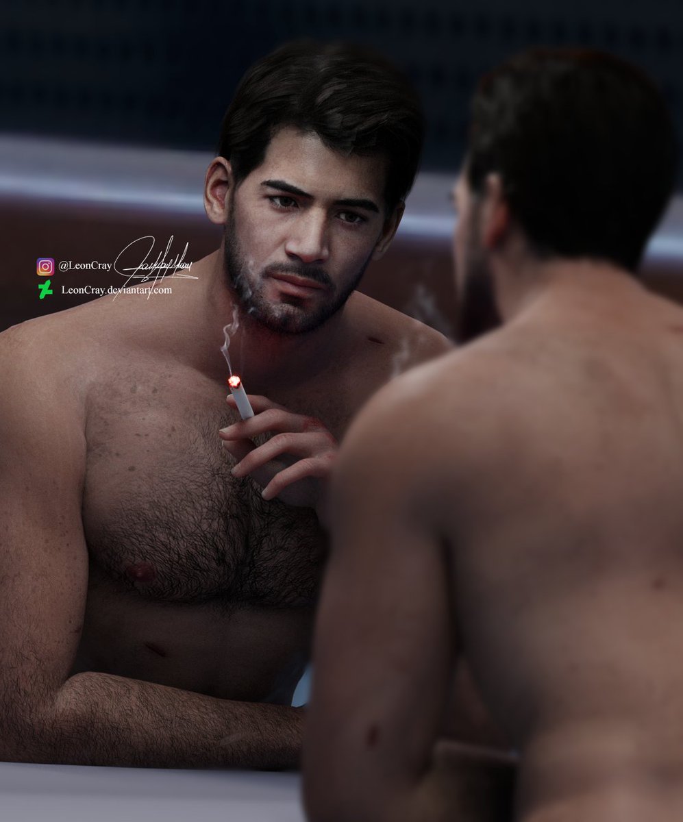 LeonCray_'s tweet photo. *That reflection...*

The New Blender 3.0 Cycles X is fast as f.
Never thought it could render in such a short time~

#CarlosOliveira #ResidentEvil #ResidentEvil3remake #gay #CAPCOM #gaymer https://t.co/J5v8Hoiy03
