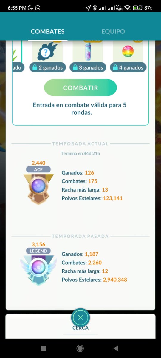Con una media de  72% de victorias se llego a rango ace con 2440 puntos.

Sígueme en facebook como: facebook.com/Juncelk-PoGo-1…

Elo: rank ACE

#GOBattleLeague  #PokemonGOPvP
#Season10 #pvp
#GBL #PVP