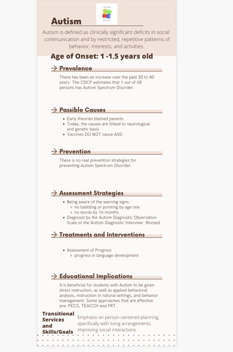 HDietz's tweet photo. Here is some information on students with Autism. Check out the transitional services. #GCCEDU https://t.co/Gb0nYkqYW0