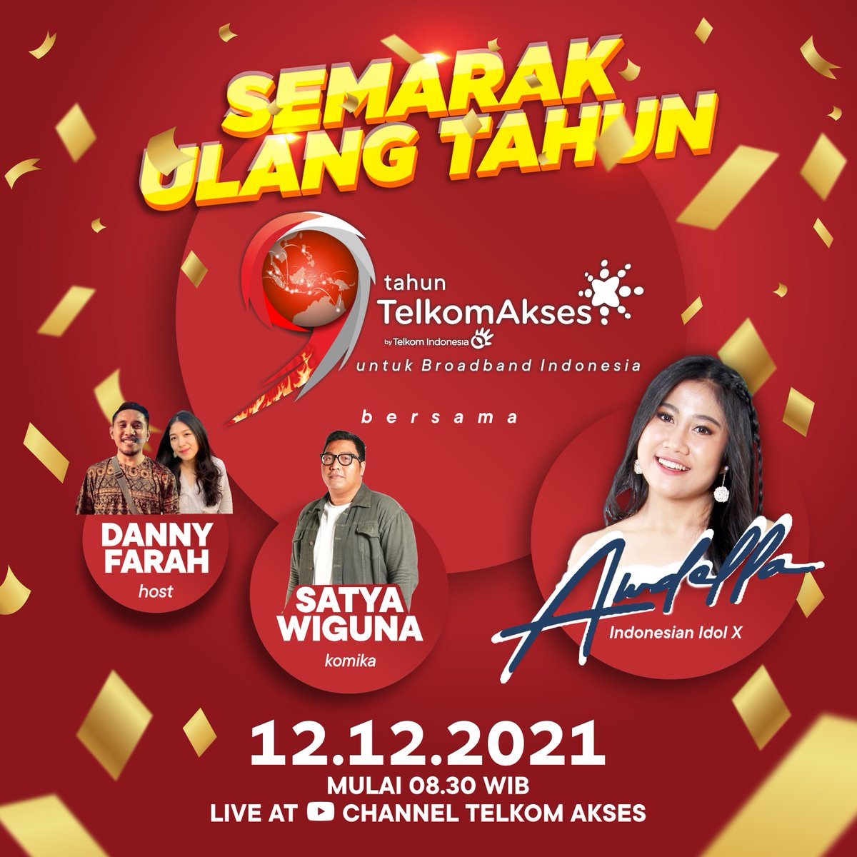 TelkomAkses_'s tweet photo. Semarak Ulang Tahun Telkom Akses 12.12.2021

Menangkan total 99 hadiah dengan cara registrasi : Buka Portal TA - HRmista - Menu Registrasi Doorprize

Periode Registrasi 6 - 10 Desember 2021

#TelkomAkses
#TAUntukBroadbandIndonesia https://t.co/LYLvFkrOX3