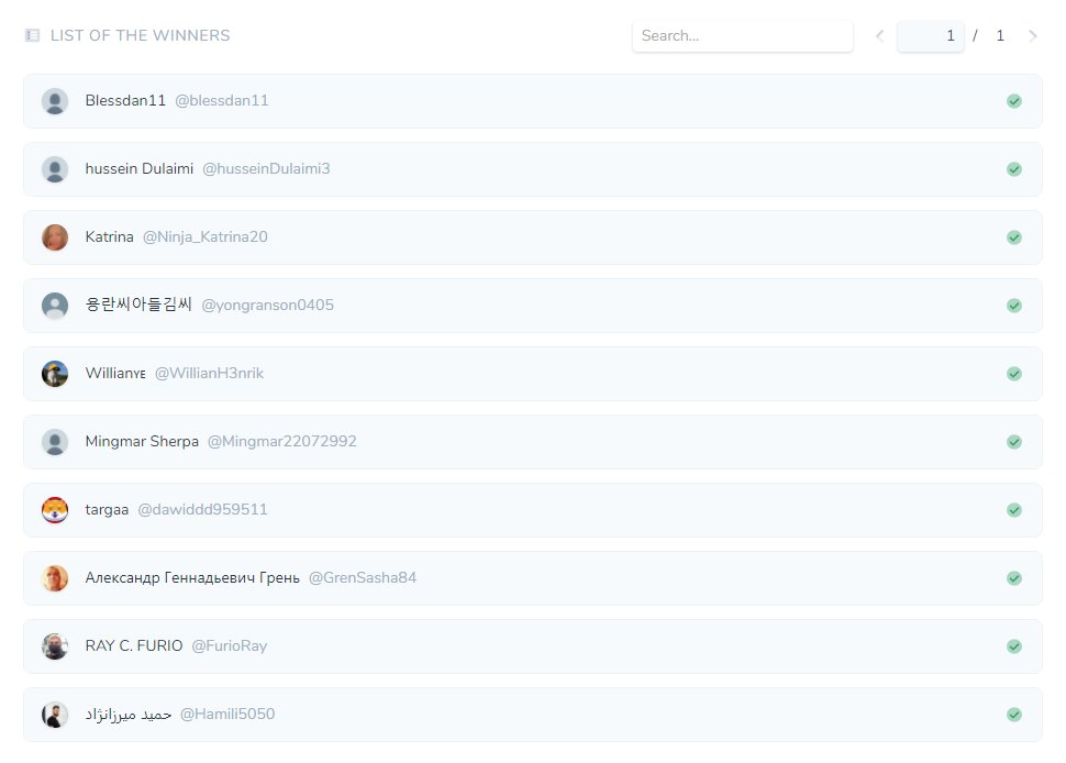 Beenetworkintl's tweet image. Congratulations! 🎉🎉🎉
Winning list of December Bee’s Lucky Day 
@blessdan11 
@husseinDulaimi3 
@Ninja_Katrina20 
@yongranson0405 
@WillianH3nrik 
@Mingmar22072992 
@dawiddd959511 
@GrenSasha84 
@FurioRay 
@Hamili5050 

Claim the prize within 48h by message 
@beegameSys