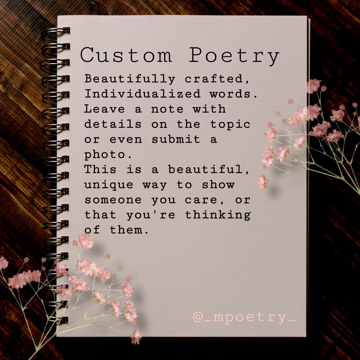 PlanetEuphoriaa's tweet photo. 🚨Hey everyone! 🚨I am a black, nuerodivergent poet who’s currently struggling financially and I decided to start selling customized poems for the holidays! 
They are written &amp; shipped within 24-48 hours!
Please consider shopping &amp;supporting a black writer this Christmas ❤️🥺⬇️ https://t.co/Mb5FsYnyH4