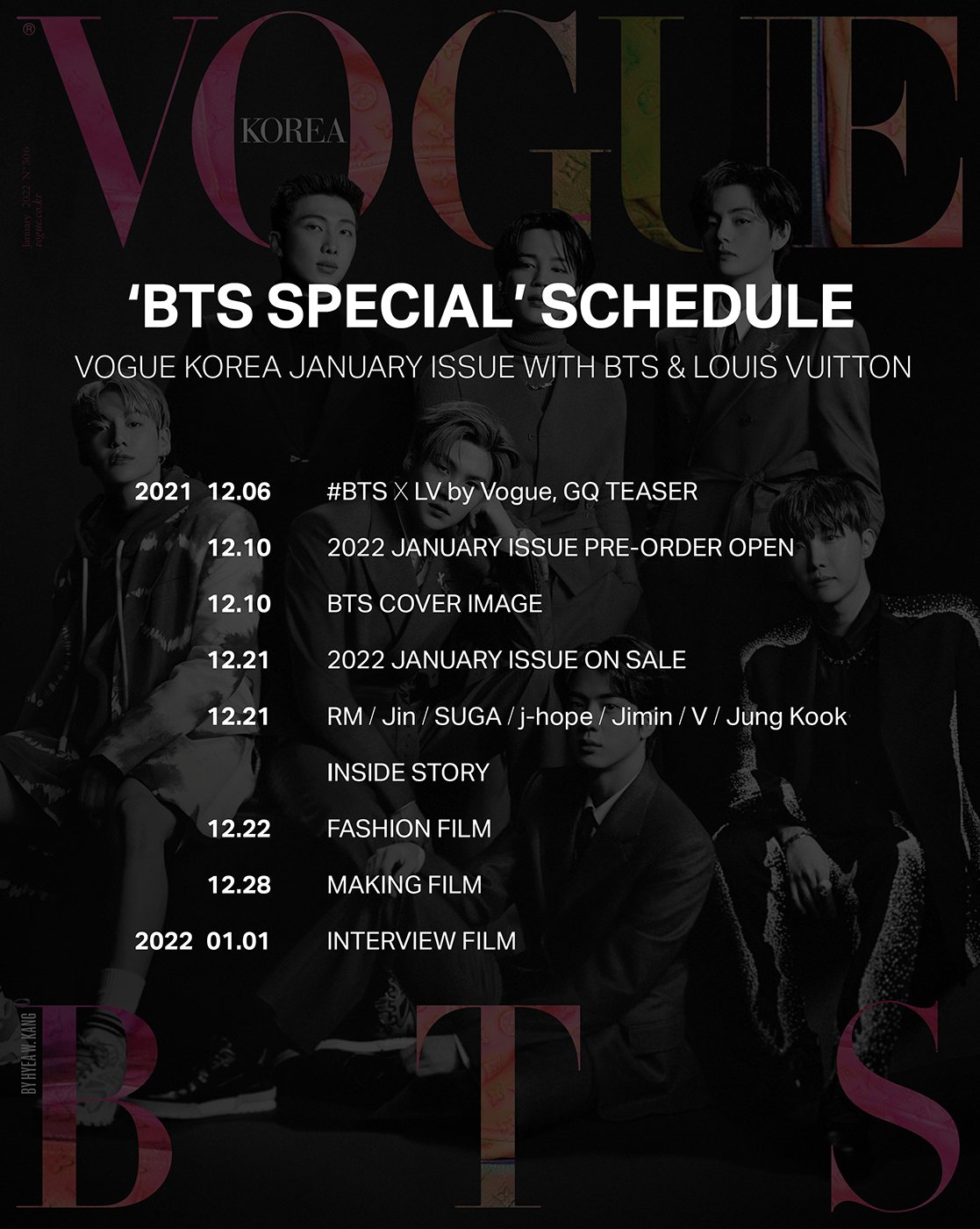 BTS Press⁷ (ia) on X: Cover & special feature of @BTS_twt x VOGUE  Korea x GQ Korea x LOUIS VUITTON — January 2022 Issue, marks the first  collaboration between the two media!