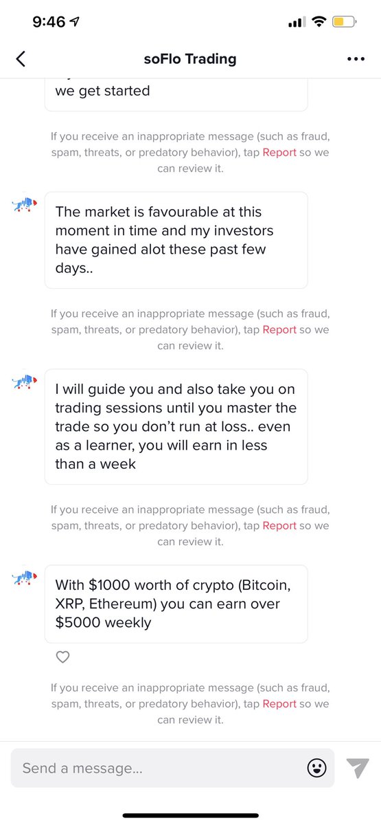 SoFloTrading's tweet photo. There are MANY accounts impersonating me on Tiktok &amp; Twitter

⚠️ I will never DM you first &amp; ask for any payment
⚠️ I will not offer you a paid course
⚠️ I am not on Signal or WhatsApp

Please pay attention to all these red flags and don’t fall for it

@tiktok_us get it together https://t.co/wrmvy1m7X9