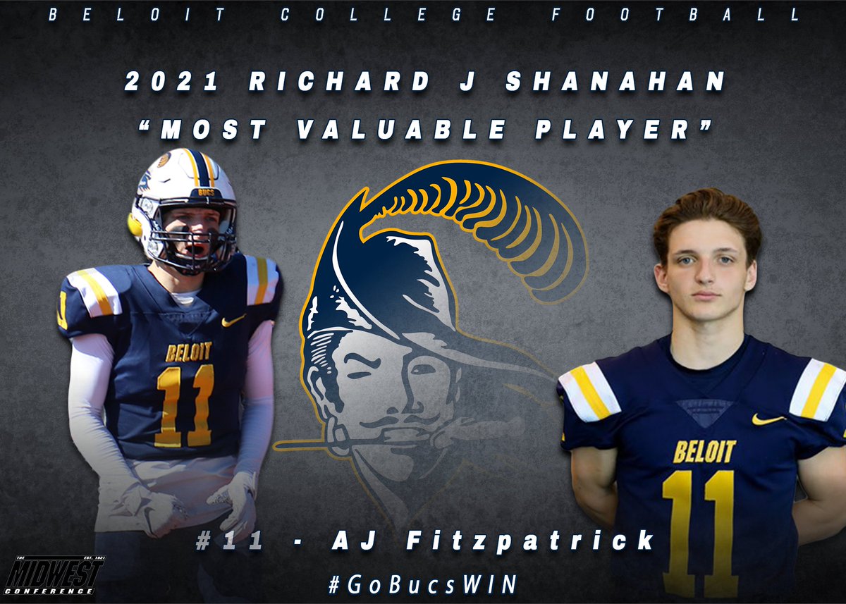 BeloitBucsFB's tweet photo. Our 2021 Richard J Shanahan "Most Valuable Player", AJ Fitzpatrick! #GoBucsWIN https://t.co/9NEj8Ak7NO