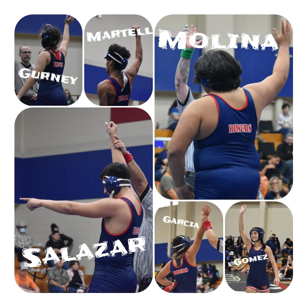 SA_TRWrestling's tweet photo. Placers at the Rough Rider Invitational!

Caleb Molina 🥇
Roman Salazar 🥇
Dameyan Martell 🥈
Ivis Gurney 🥈
Claudia Garcia 🥉
Brianna Gomez 4-1 (5 Match Rule)

Well done wrestlers! https://t.co/rSosMQm0P5