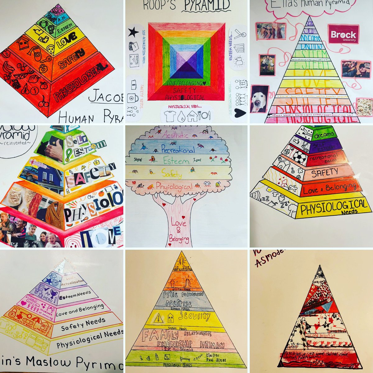 mrsivanacameron's tweet image. Some more of our Maslow pyramids of Human needs #bravostudents #proudteacher❤️ #maslowshierarchyofneeds #religionthroughart @assumptionlion