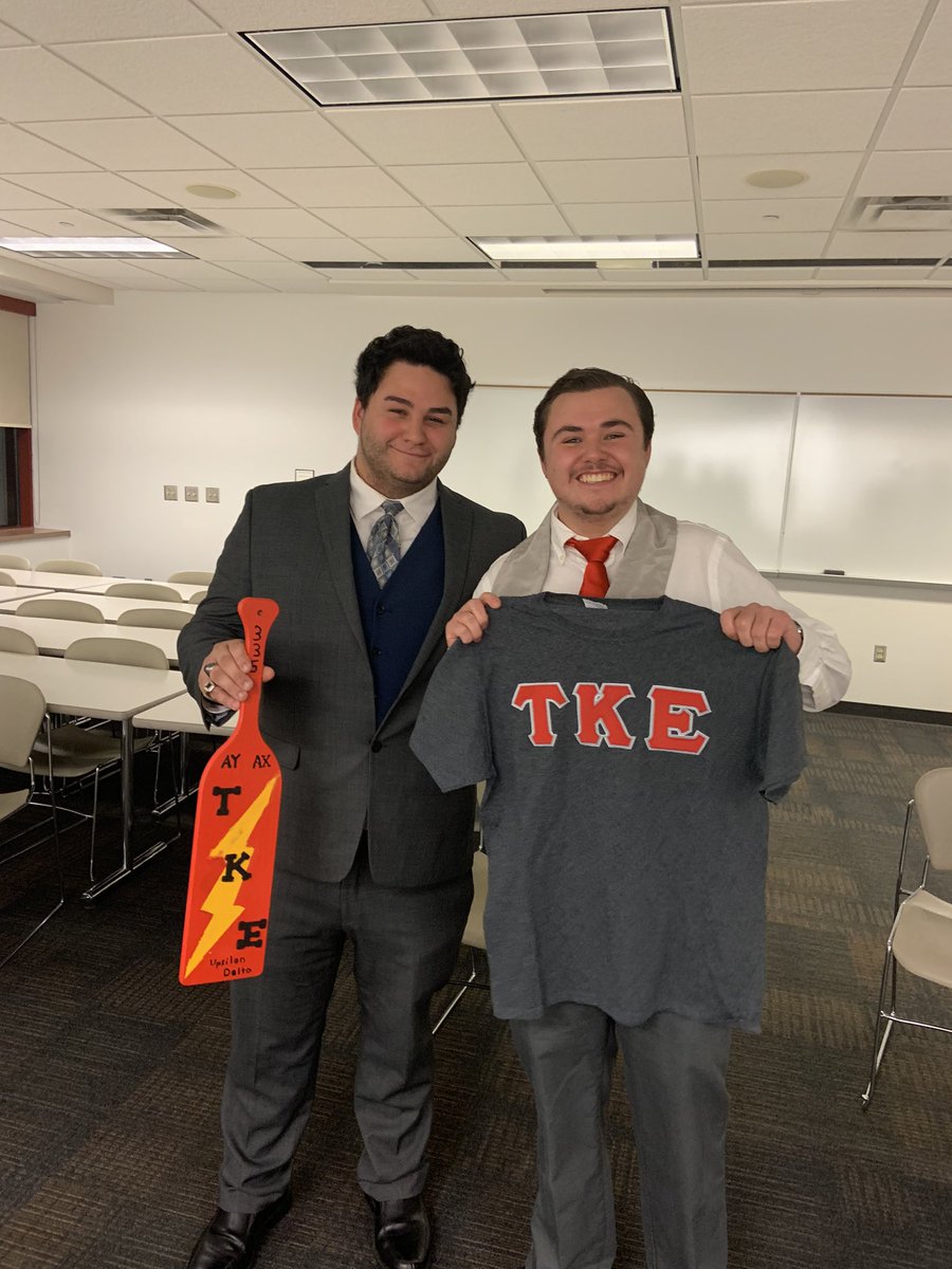 SVSUTKE's tweet photo. Congrats to the Alpha Chi class on their initiation! We initiated Dryden, Matt, and Brett into the bond last night. We are glad to have you and look forward to what you’ll do next🔻 https://t.co/9oVpsV3vgj
