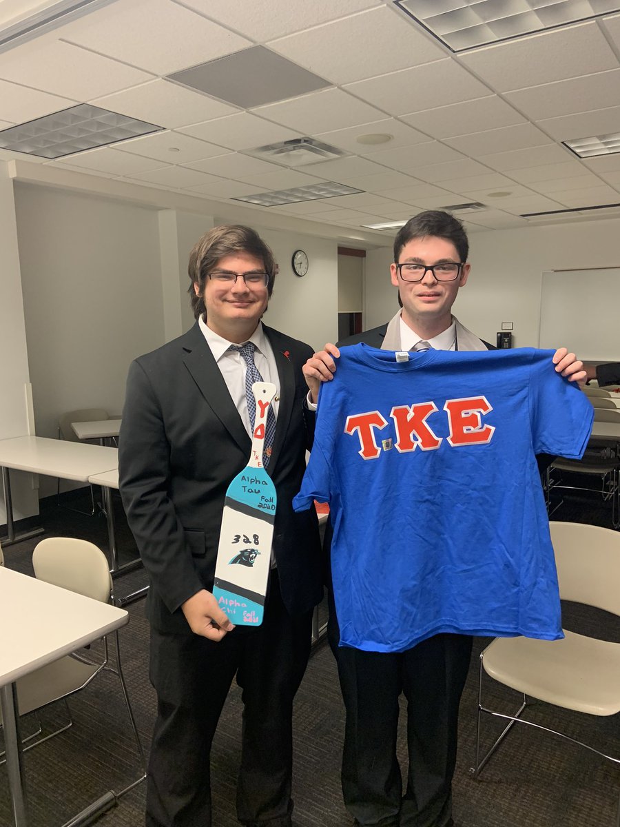 SVSUTKE's tweet photo. Congrats to the Alpha Chi class on their initiation! We initiated Dryden, Matt, and Brett into the bond last night. We are glad to have you and look forward to what you’ll do next🔻 https://t.co/9oVpsV3vgj