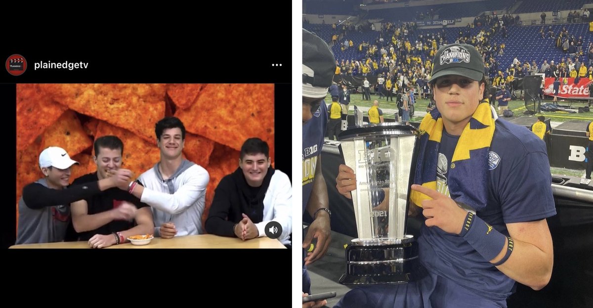 PlainedgeTV's tweet photo. Congratulations to @PlainedgeTV alumni Dan Villari on winning the #Big10 College Football Championship! #WeArePlainedge #GoBlue https://t.co/GKCN2THybZ
