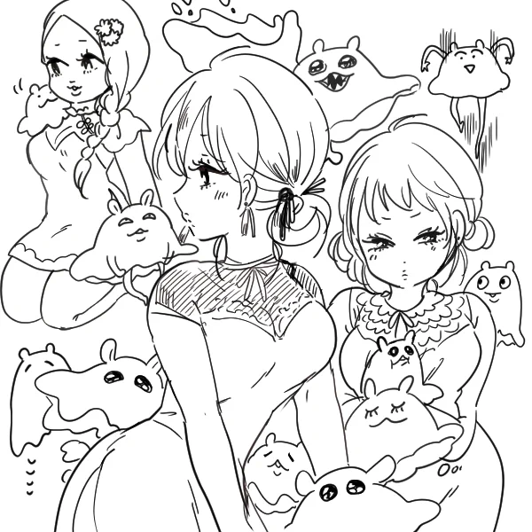 過去らくがきつめ:むっちりした女の子描くの楽しいな 