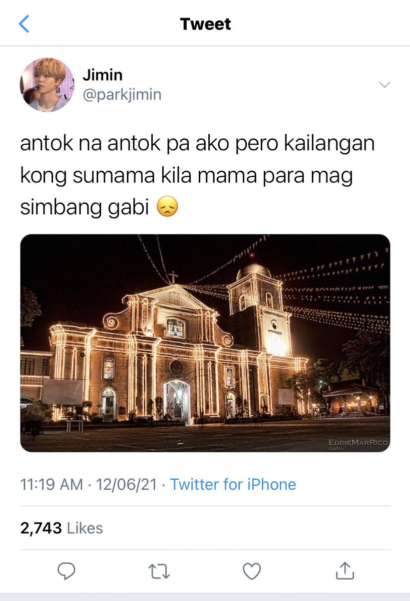 K00BVE97's tweet photo. ❝ Simbang Gabi — a filo #jikookau where…

Jungkook owns a kakanin stall infront of a church where Jimin attends his simbang gabi. https://t.co/sFJu0IQg66