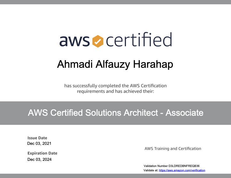alfauzy's tweet photo. Thank you @awscloud for the "Get AWS Certified Challenge" program.

joined and made it

#aws #amazon #cloud #awscloud #awscertified #awssolutionsarchitect #awscommunity 

https://t.co/IKzw52eXMj https://t.co/oGRVNOq1Z8