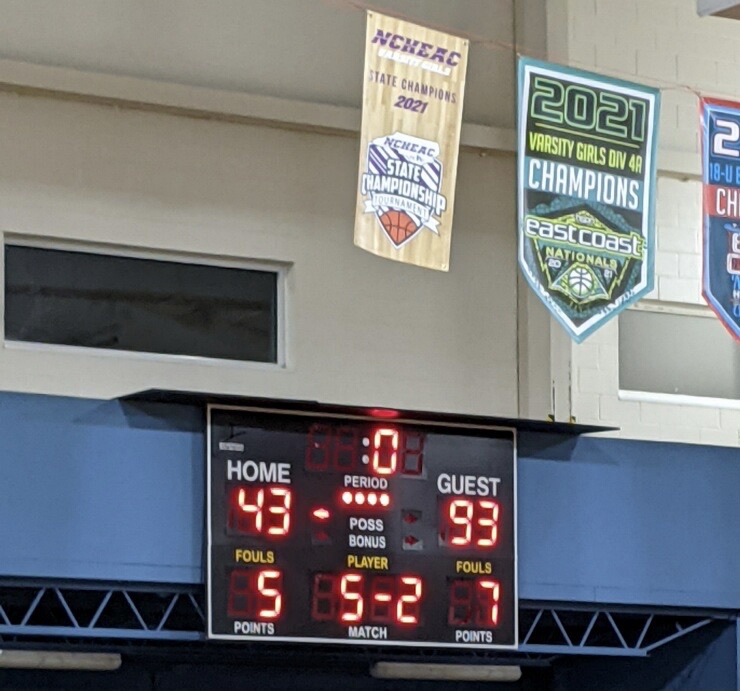 University Academy defeats Chatham Home School 93-43 last night in Pittsboro,NC