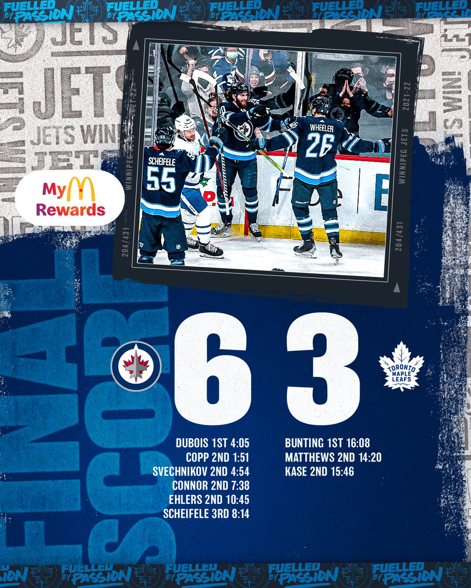NHLJets's tweet image. A WIN for #Wheeler1K!

🚨: Dubois, Copp, Svechnikov, Connor, Ehlers, Scheifele
 
#GoJetsGo | wpgjets.co/MyMcDs