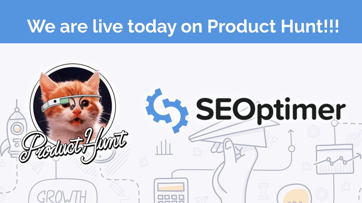 seoptimer's tweet photo. SEOptimer is live today on @ProductHunt!!🎉 Big thanks to @kevinwdavid 🙌

Check us out! https://t.co/ZddRgkdB2H

#producthunt #seoptimer https://t.co/YwCjSXHGqZ