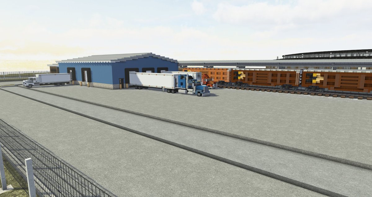 TheAlphaRebel's tweet photo. A look at a freight shed I'm working on.  The interior of this one is unfinished at the moment and the exterior needs some additional detailing but the majority of it is done.  Buildings like these are used to transfer freight between transports and trains. https://t.co/kQ4DqsrdsZ