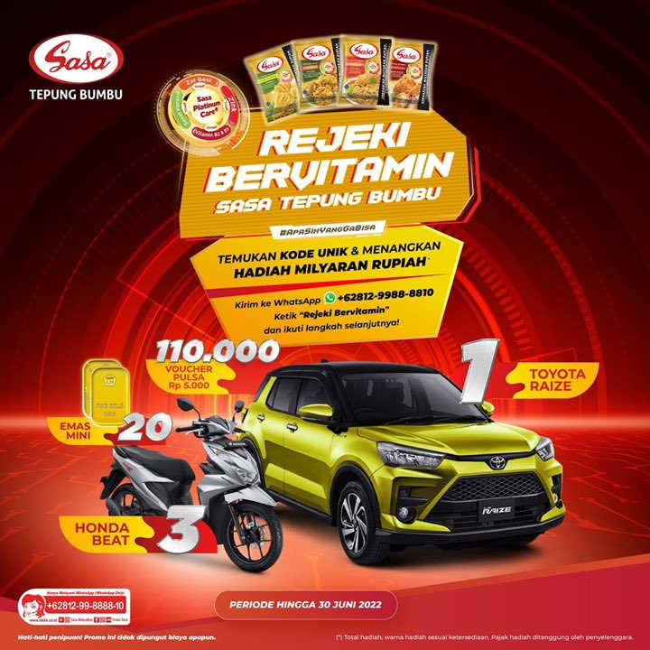 Yuk Ikuti Undian Sasa Rezeki Bervitamin dan Raih Hadiahnya👌