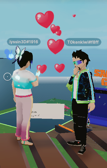 DCLDating's tweet photo. Award of cutest couple in the WonderZone goes to...
@lyssin3d + @T0kenDesign = #DCLDating 😍💖
#NFTCommunity #Decentraland #NFTs #Metaverse https://t.co/OsMD4tQrRZ