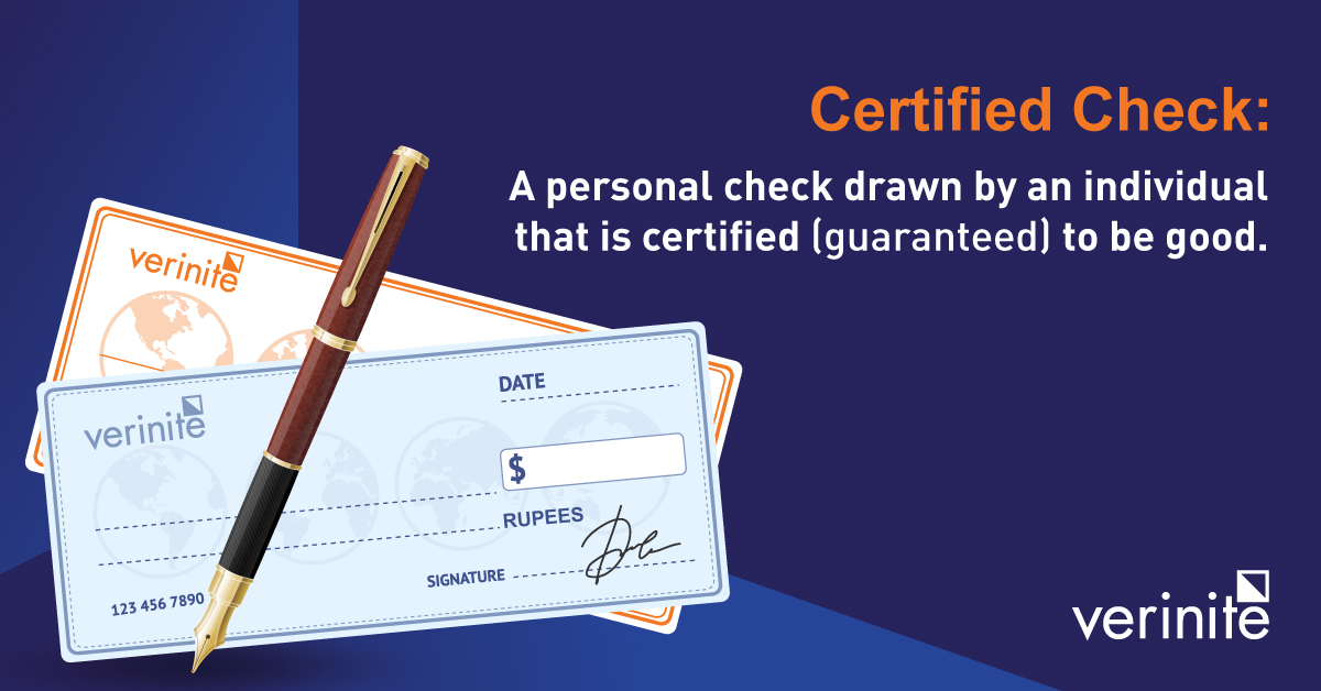 Verinite's tweet photo. The signature signifies that the signature of the drawer is genuine, and sufficient funds are on deposit and earmarked for payment of the check.
Watch this space for more banking terms.
#CertifiedCheck #Banking #DigitalBanking #Technology #Techtrends #Payments #Cards https://t.co/SRzo3PTUuR
