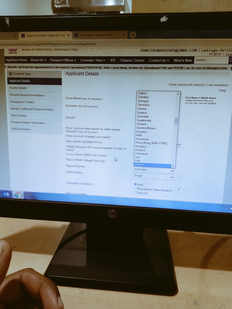 prince_15_06's tweet photo. I was trying to apply for passport but in the online form India country name is not visible. So what to do in this case. @flyingbeast320 sir do you know becaise I saw your IG story you were also facing the same issue. @passportsevamea https://t.co/Rx7fqEx8Jt