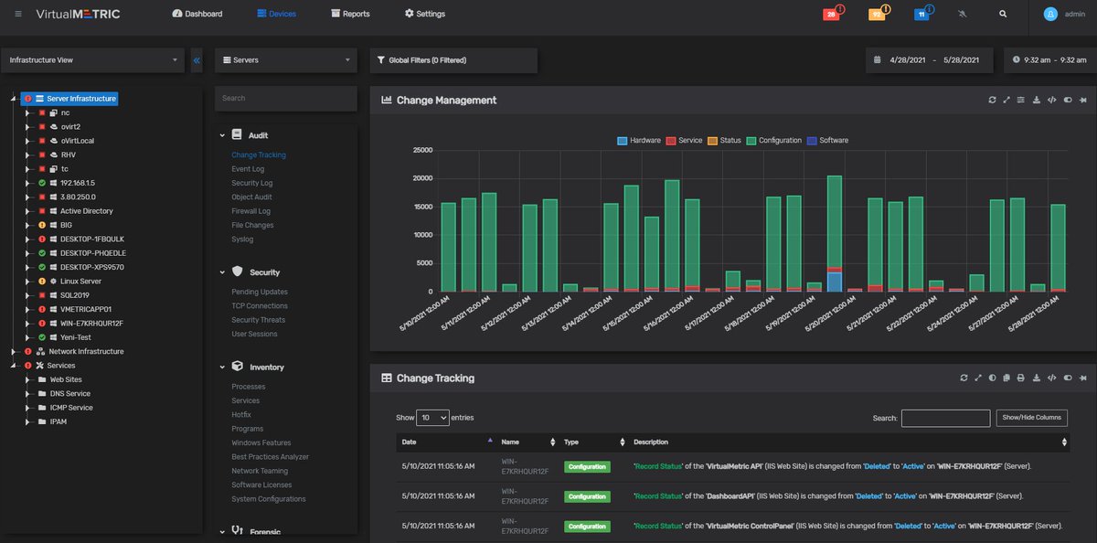 VirtualMetric's tweet image. You can reduce IT change #managementtime and #errors. Quickly deploy #configurationchanges, or get reports on who implemented a change and what was the result out of it. Try it now:  bit.ly/3ohdN7T