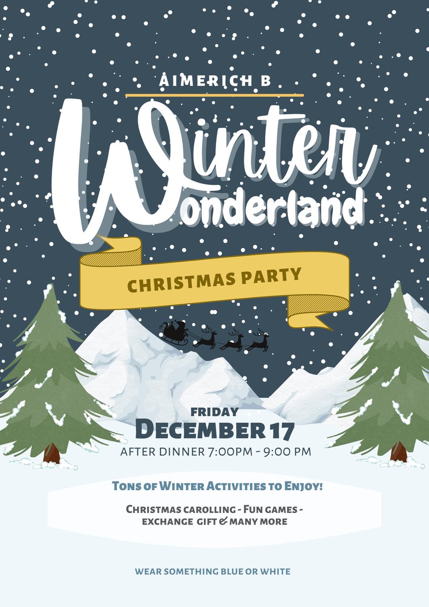 AimerichB12's tweet photo. ‘Tis the season to be freezin’! ❄

Aimerich B, get your cozy blanket and hot chocolate ready for we will be having a Winter Wonderland-themed Christmas Party on December 17 at 7 pm! ❄⛄

Even with this virtual set-up, let this not hinder us from CHILL-ebrating!❄ 🥶 https://t.co/SEzVmYGd4h