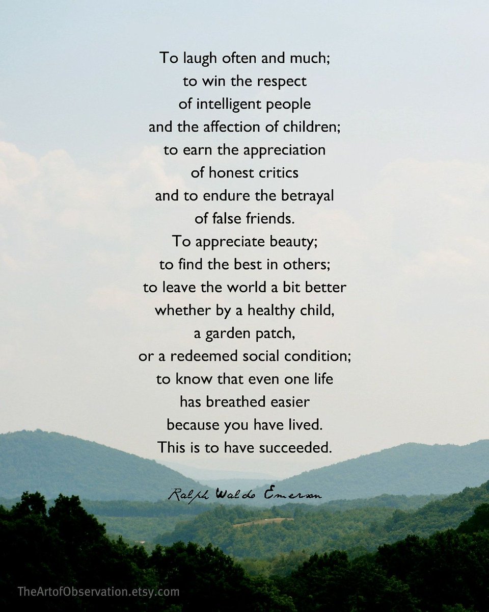 How do we make the world a little better than we found it? The poem of #RalphWaldoEmerson remains relevant.