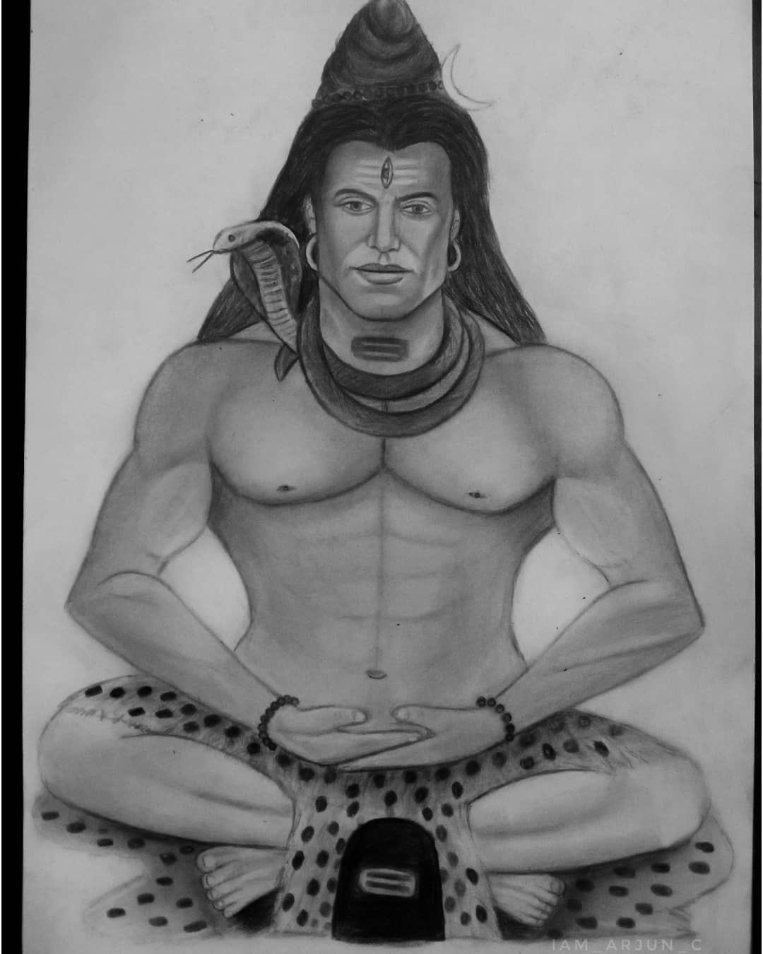 Painting Of God Shiva Drawing In Ball Pen Color - GranNino