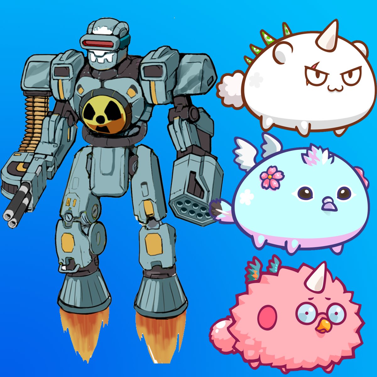 Bots🤖 &amp; #AxieInfinity lovers💙we have a surprise for you!

We are proud to support the #PlayToEarn community and partner with <a href="/WeAreMetaversal/">DAVE | METAVERSAL | WEB3 GAMING GUILD🦇🔊</a> to give you all the chance to...

🌟WIN A TEAM OF AXIES🎁

🔽Enter to win here:
gleam.io/z0vwM/axie-tea…

#AxieScholars #NFTGiveaway #P2E