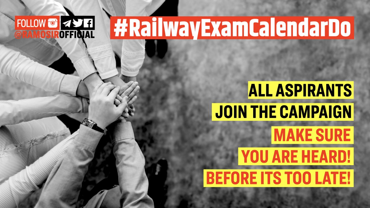 RaMoSirOfficial's tweet photo. 🙏Aspirants, make sure all your friends join the campaign today from 11am onwards. We need to Tweet and Retweet today till RRB releases the calendar.  
#RailwayExamCalendarDo https://t.co/c0dj9JdXaa