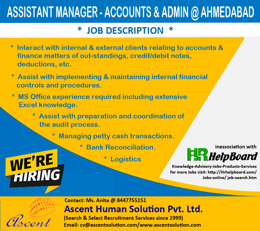 Urgent hiring for Accounts & Admin @Ahmedabad
Apply at:  bit.ly/3DpmnW9
#accountsexecutive
#tallyerp
#bankreconciliation
#vendorreconciliation
#accountspayable
#accountsreceivable