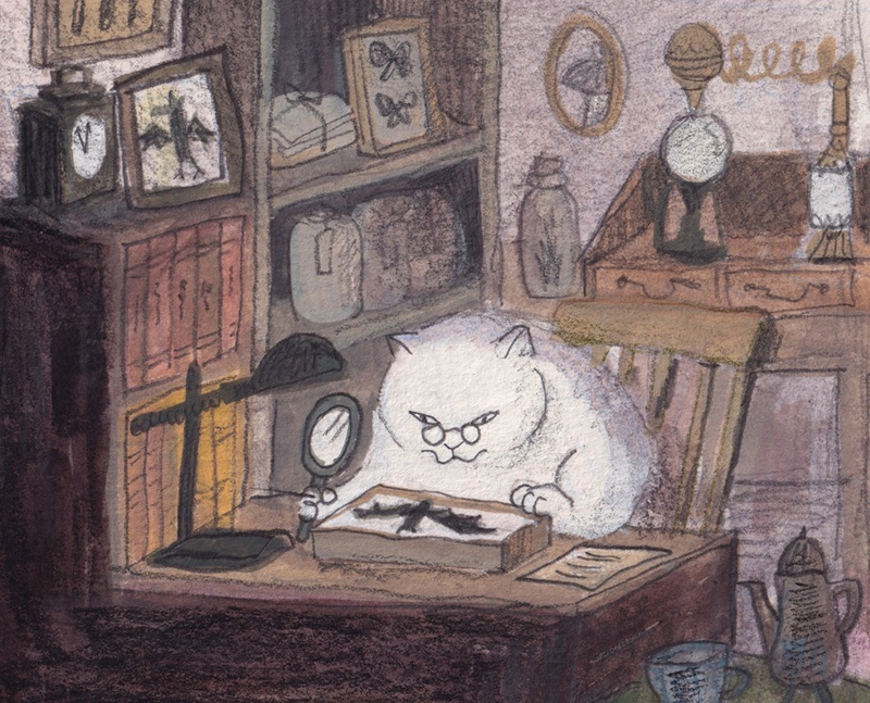 In the studio🦇 Illustration of Cats in House 2022 Calendar "October"