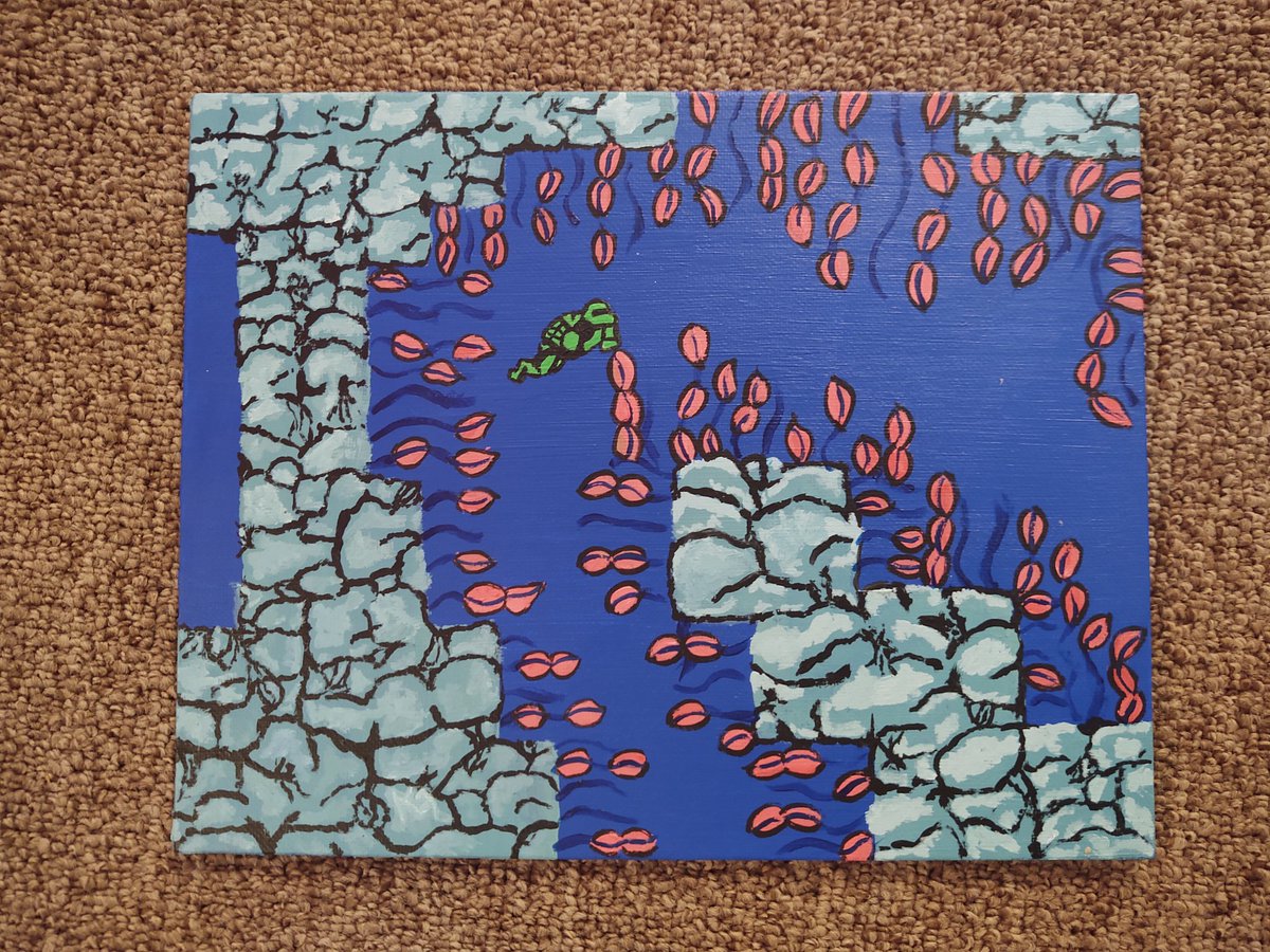 mrkpacgreen's tweet photo. If you know then you are already tossing your controller at the tv. The classic Nintendo game #tmnt with typical NES difficulty. Acrylic Painting on an 8 x 10 canvas panel

#verdantcreation #kevingreenart #acrylic #painting #canvas #nes #teenagemutantninjaturtles #videogameart https://t.co/80l965Kphi