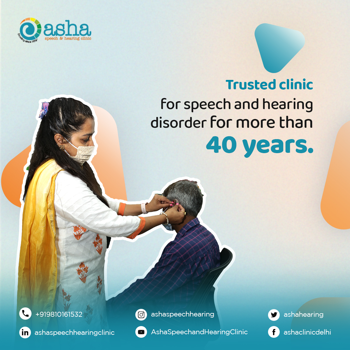 ashahearing's tweet photo. It’s more important now than ever to stay connected to loved ones. With excellence, dedication, and true professionalism Asha speech and the clinic is serving people with various #speech and #hearingdisorders for over 4 decades now. #Speechdisorder #speechtherapy #speechtherapist https://t.co/eWHw8oDzCj