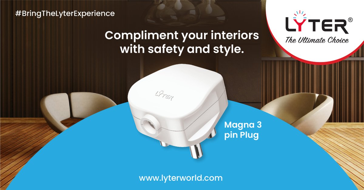 thelyterworld's tweet photo. #BringTheLyterExperience - Magna #3PinPlug at #Lyter offers optimum durability and adds an aesthetic look that signifies support, reliability, and ease of living.
This safe #electricaldevice is useful for the smooth functioning
🌐: https://t.co/htMK1sG87q
☎️: +91-9833623624 https://t.co/eP5h2Ogsz2