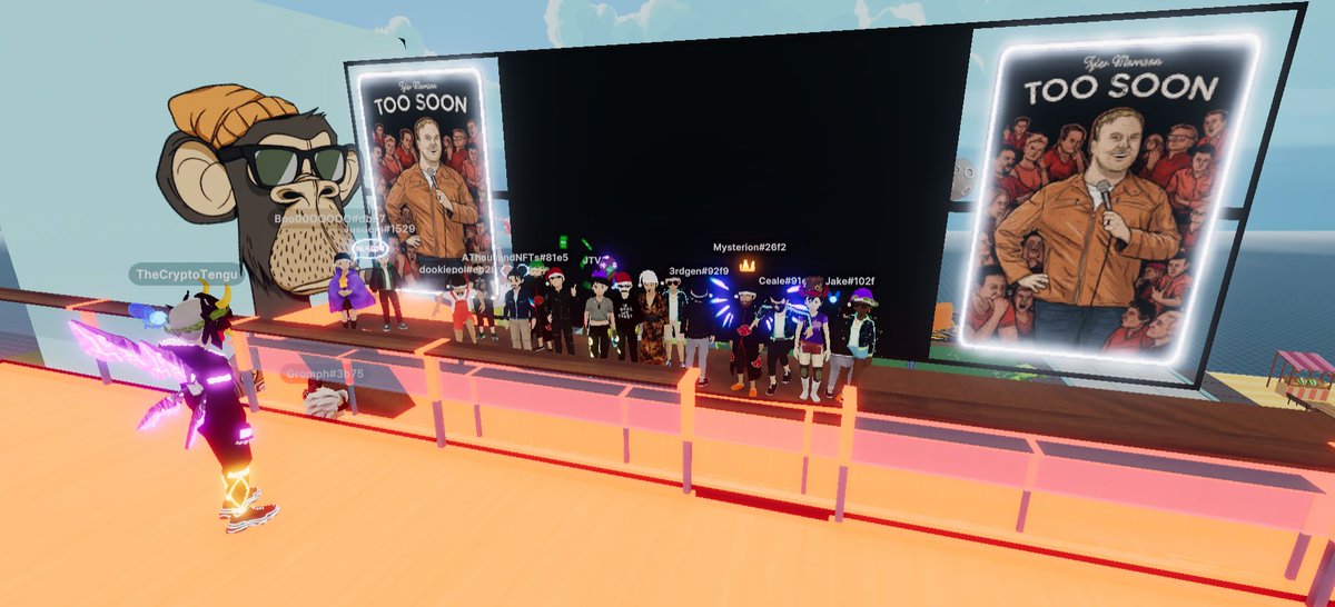 JTV____'s tweet photo. #rooftopparty at the #Comedydecentral club. Had a great chat on my twitch stream tonight with @tylermorrison1! Their shows will be on February 24-26th. Check the their site and events out here https://t.co/qvrgXsrufE
@decentraland #Decentraland
@ComedyDecentral #NFTGame https://t.co/ENKzmwOg3V
